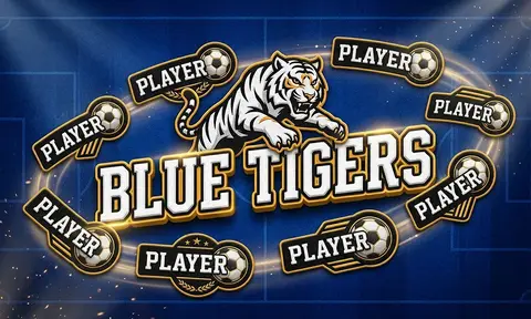 Blue Tigers Soccer AI image template