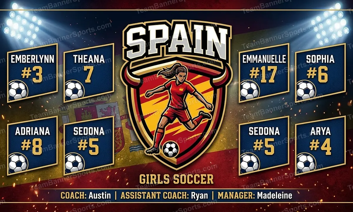 Spain soccer team banner created with AI