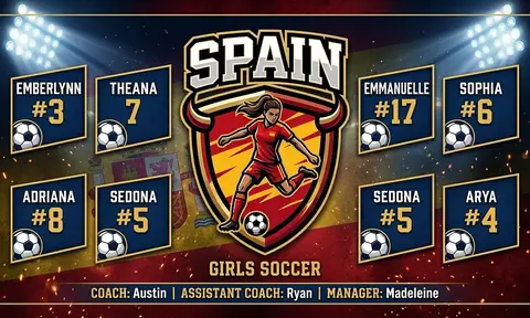 Spain Soccer AI image template