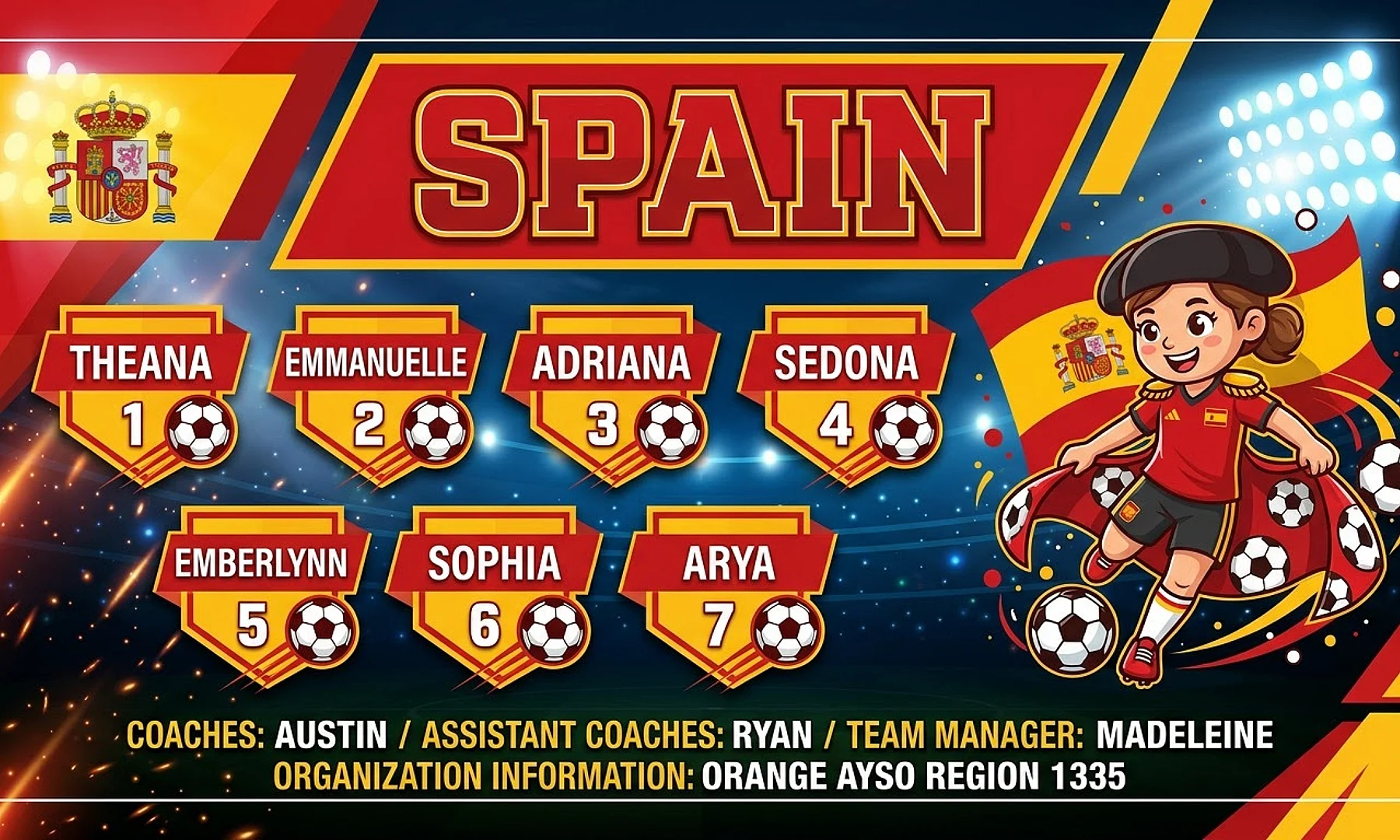 Spain soccer team banner created with AI