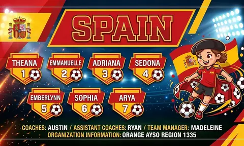 Spain Soccer AI image template