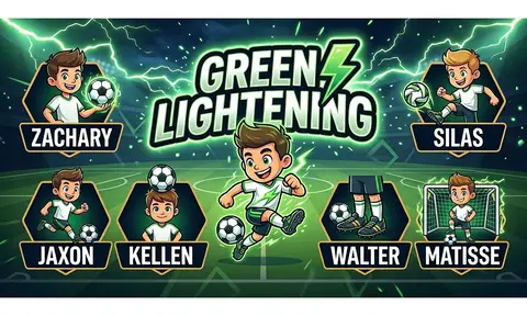 Green Lightening Soccer AI image template