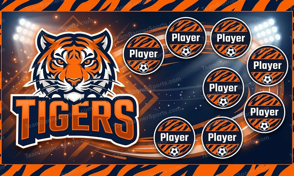 Tigers soccer team banner created with AI