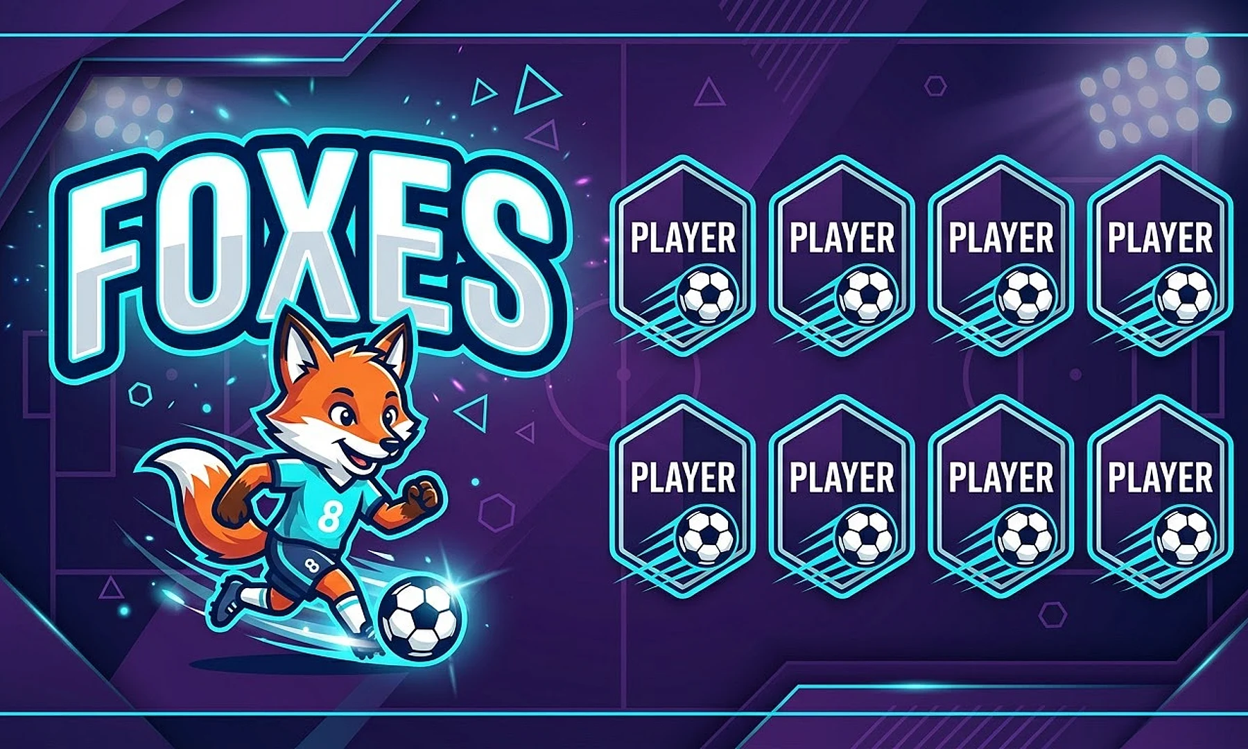 Foxes soccer team banner created with AI