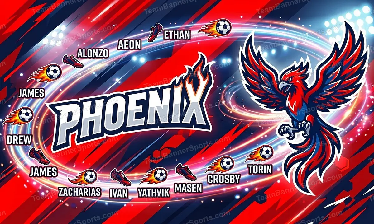 Phoenix soccer team banner created with AI