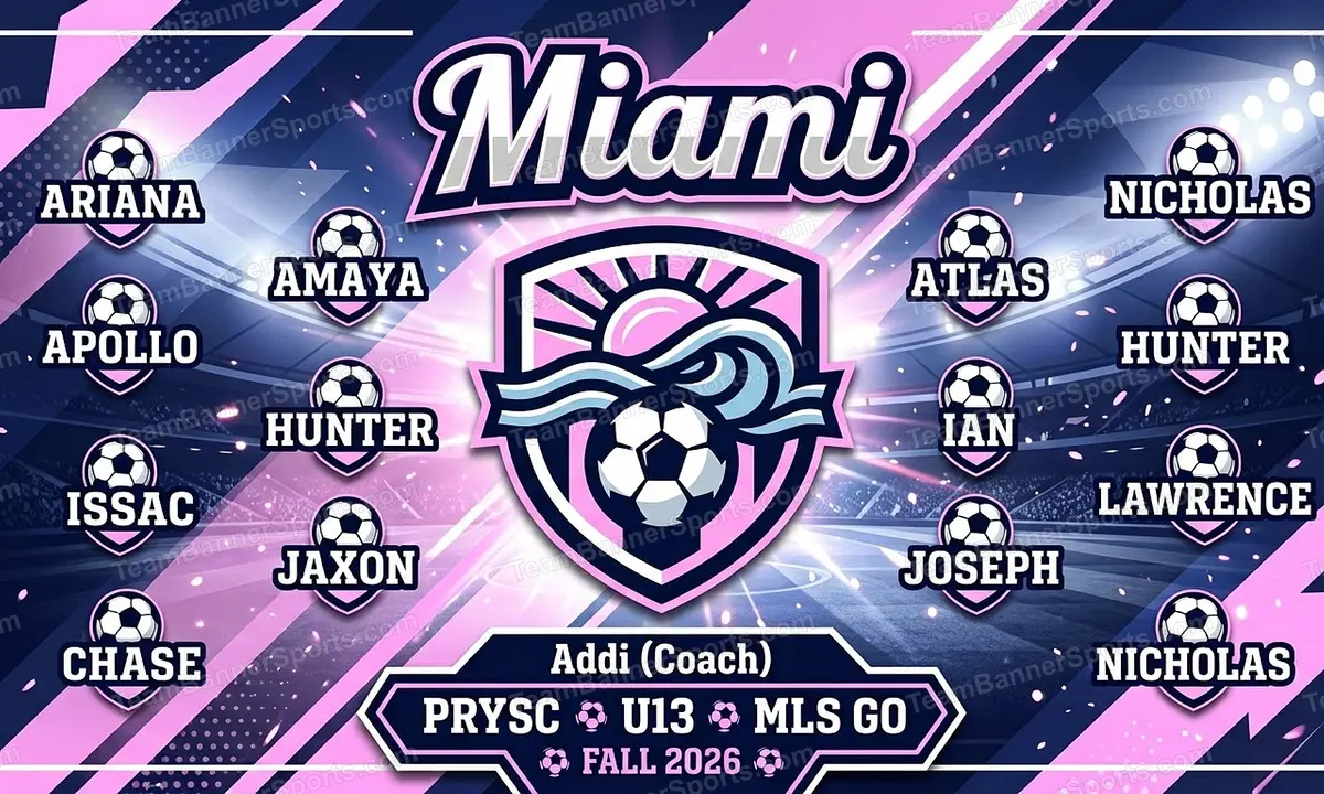 Miami soccer team banner created with AI