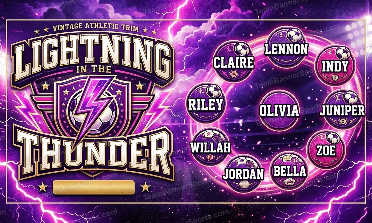 Lightning in the thunder soccer team banner created with AI