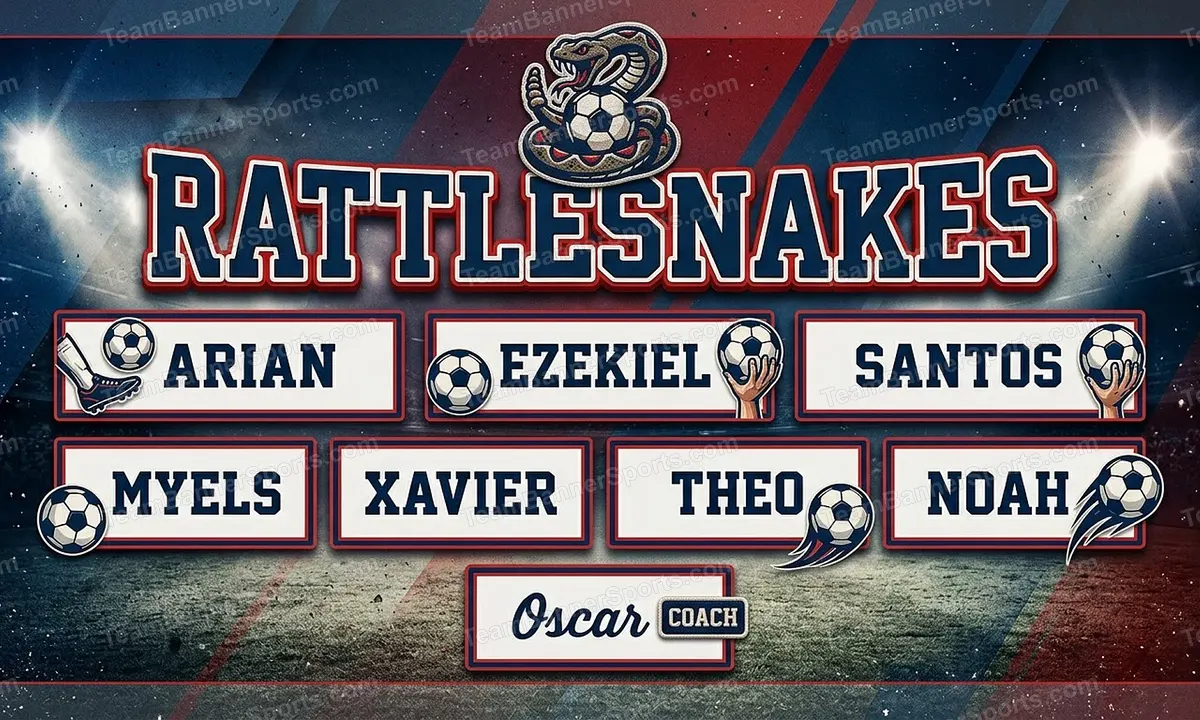 Rattlesnakes soccer team banner created with AI