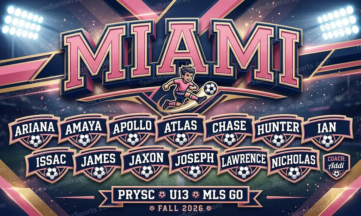 Miami soccer team banner created with AI