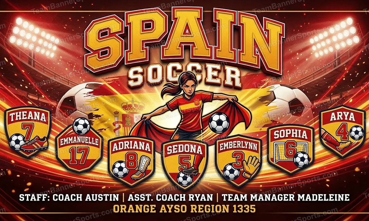 Spain soccer team banner created with AI