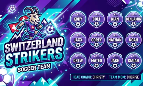 Switzerland Strikers Soccer AI image template