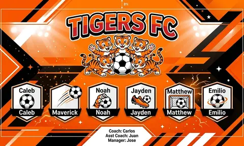 Tigers FC Soccer AI image template