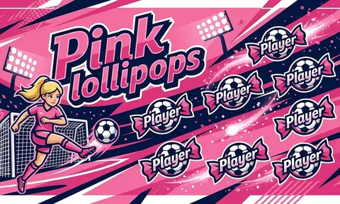 Pink lollipops Soccer AI image template