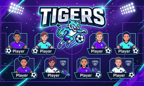 Tigers Soccer AI image template