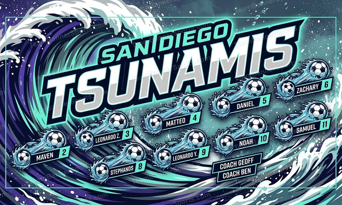 San Diego Tsunamis soccer team banner created with AI