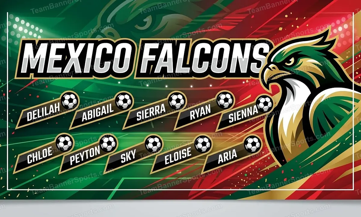 Mexico Falcons soccer team banner created with AI