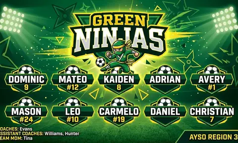 Green Ninjas Soccer AI image template