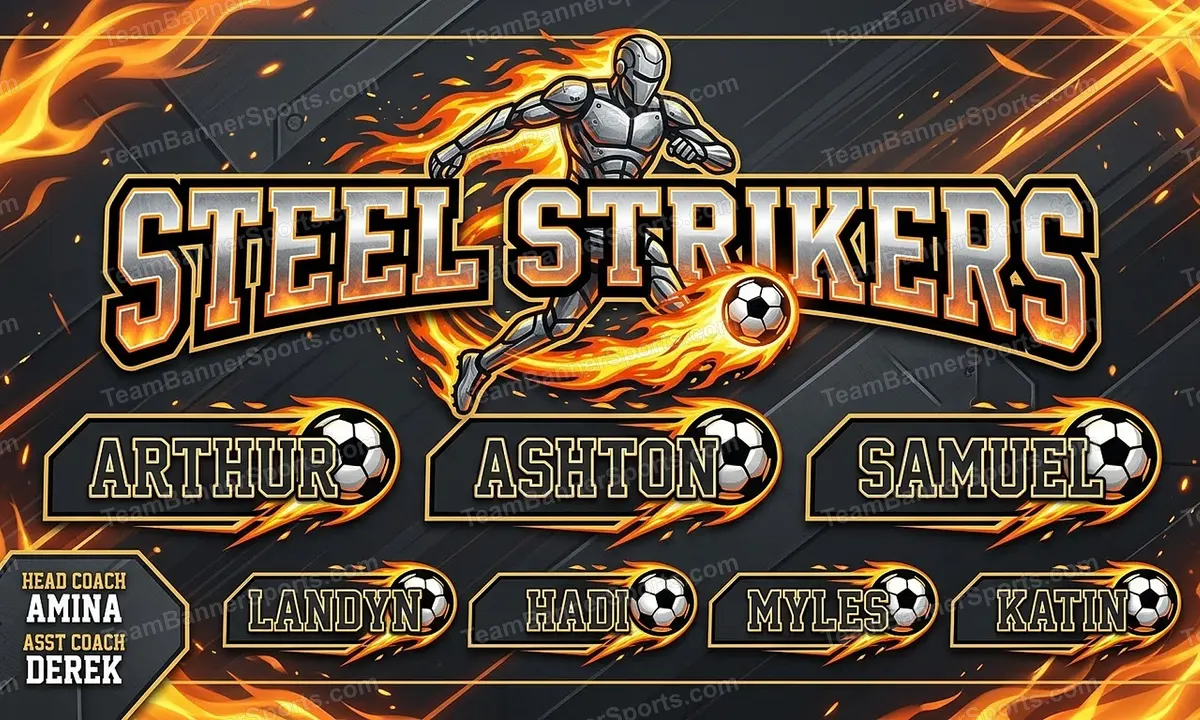 Steel Strikers soccer team banner created with AI