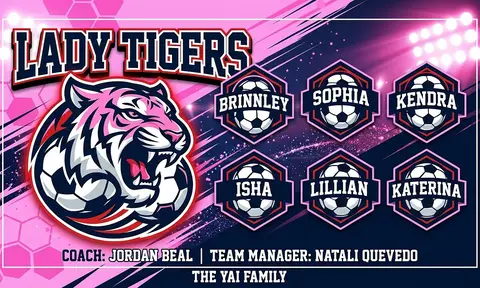Lady Tigers Soccer AI image template