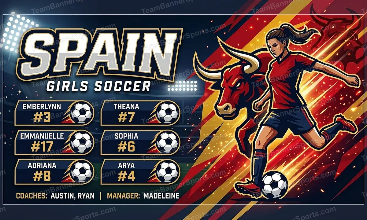 Spain soccer team banner created with AI