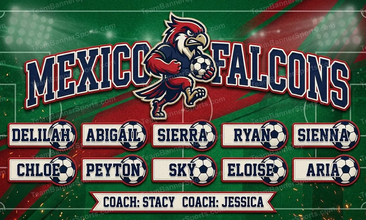 Mexico Falcons soccer team banner created with AI