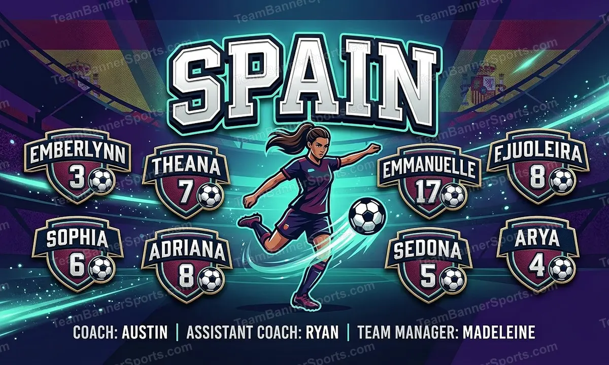 Spain soccer team banner created with AI