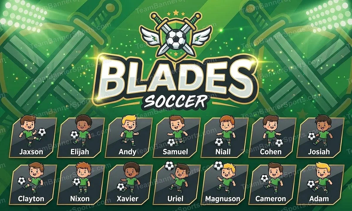 Blades soccer team banner created with AI