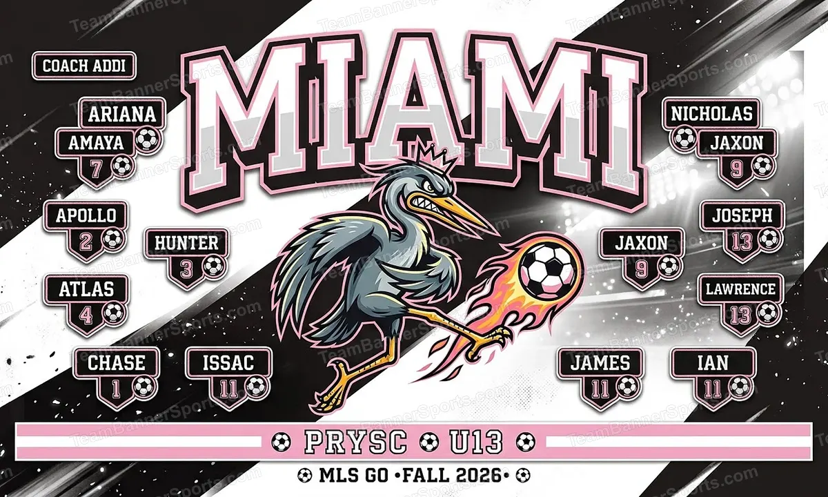 Miami soccer team banner created with AI