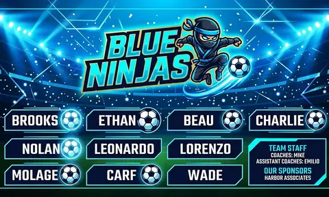 Blue Ninjas Soccer AI image template