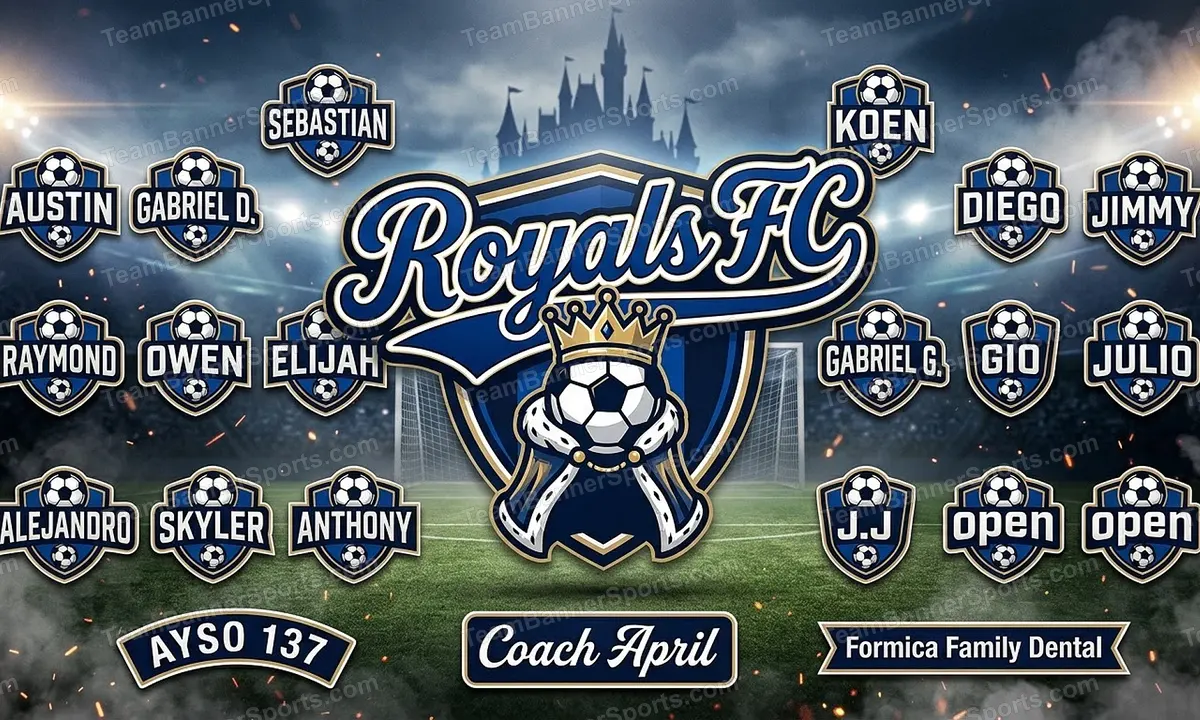 Royals FC soccer team banner created with AI
