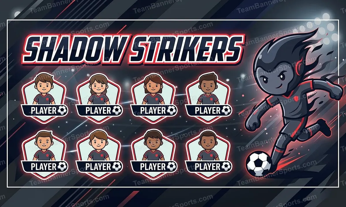Shadow Strikers soccer team banner created with AI