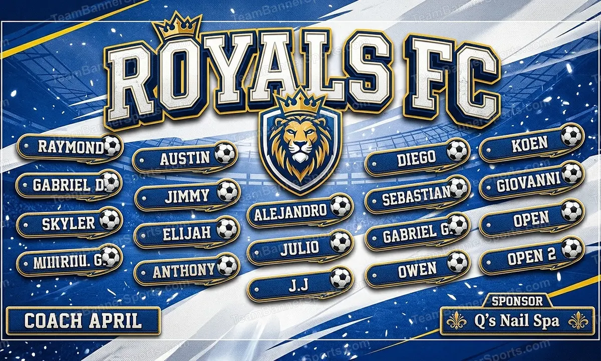 Royals FC soccer team banner created with AI