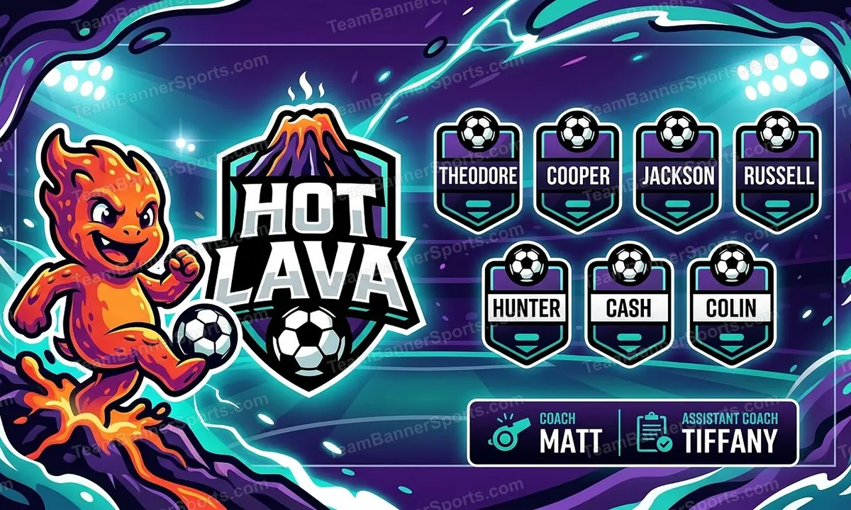 Hot Lava soccer team banner created with AI
