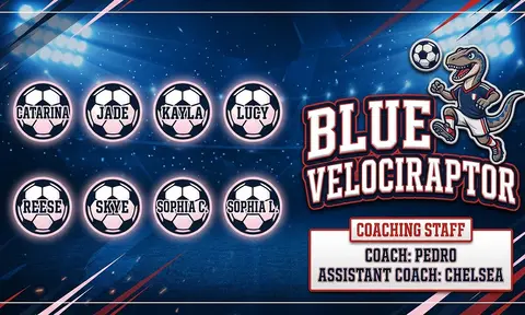 Blue Velociraptor Soccer AI image template