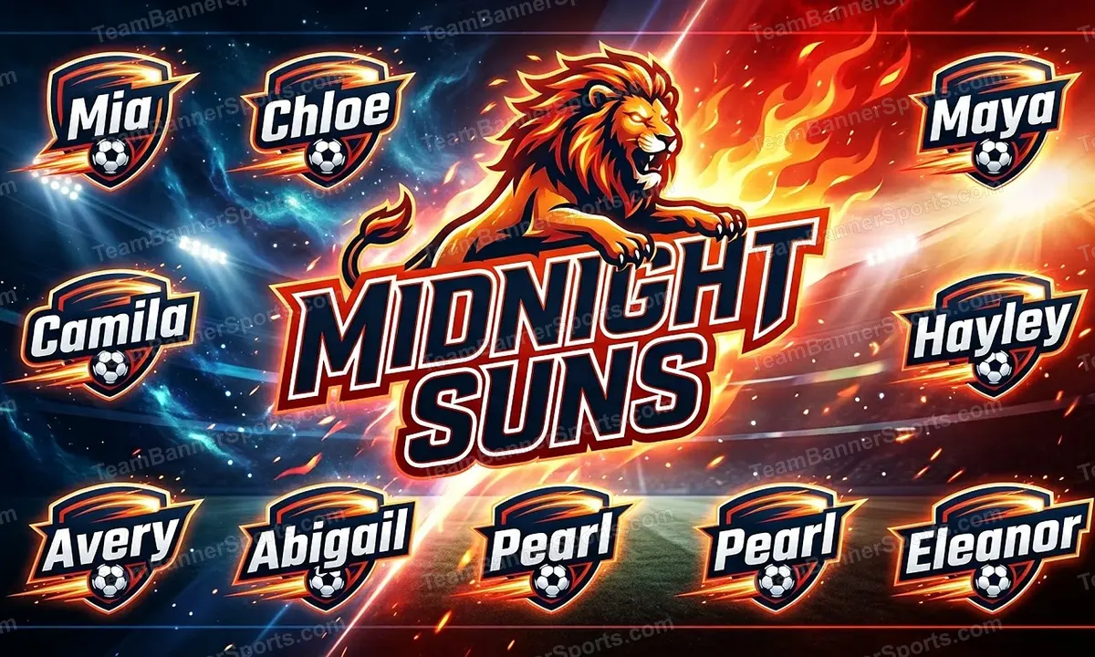 Midnight Suns soccer team banner created with AI