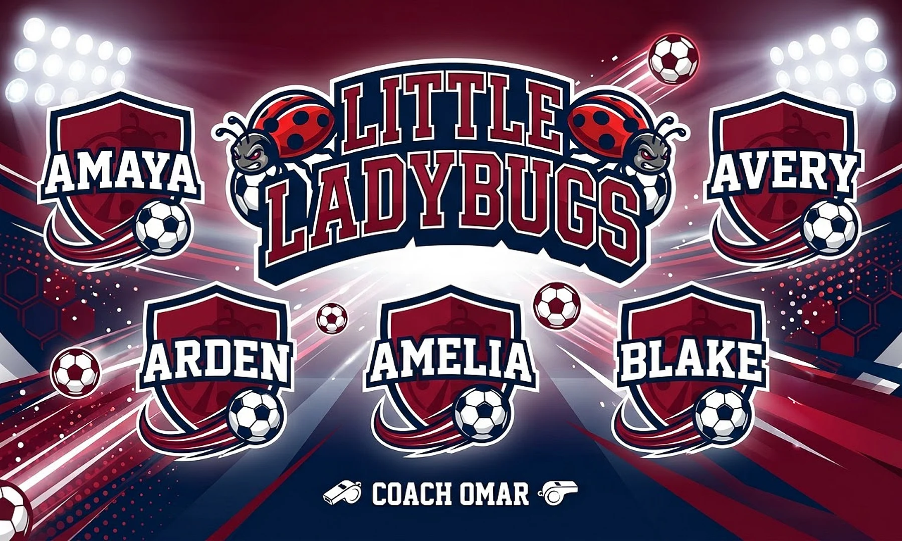 Little Ladybugs Soccer AI image template