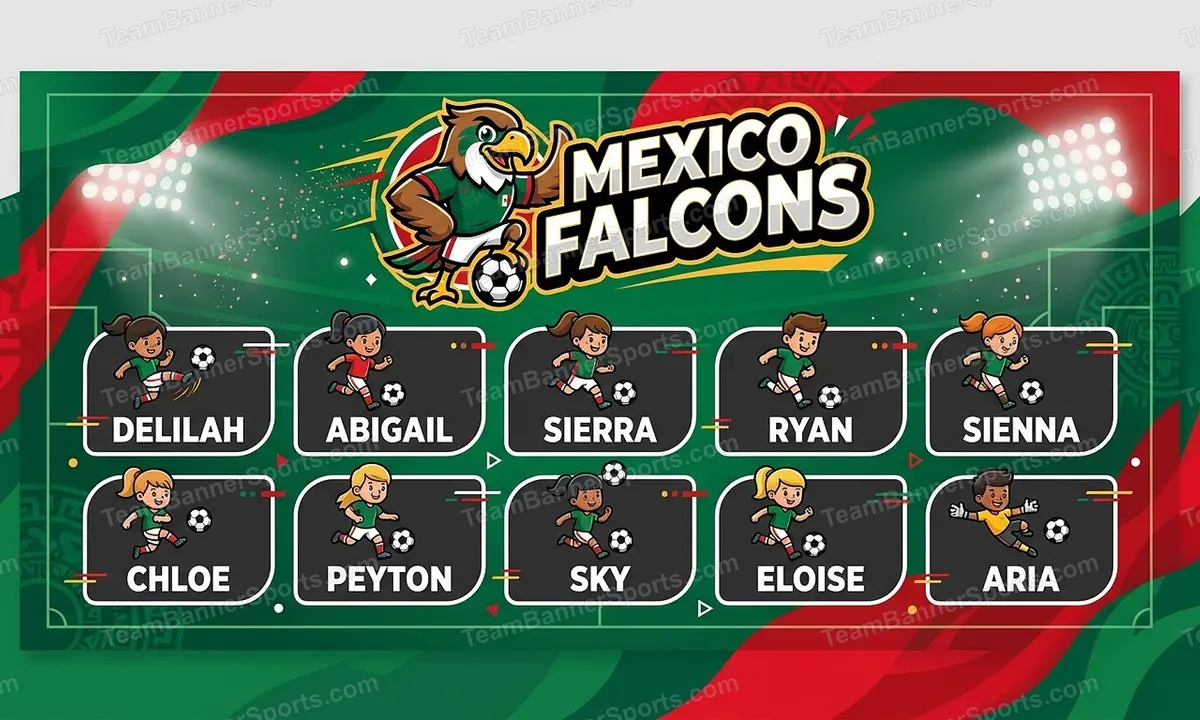 Mexico Falcons soccer team banner created with AI