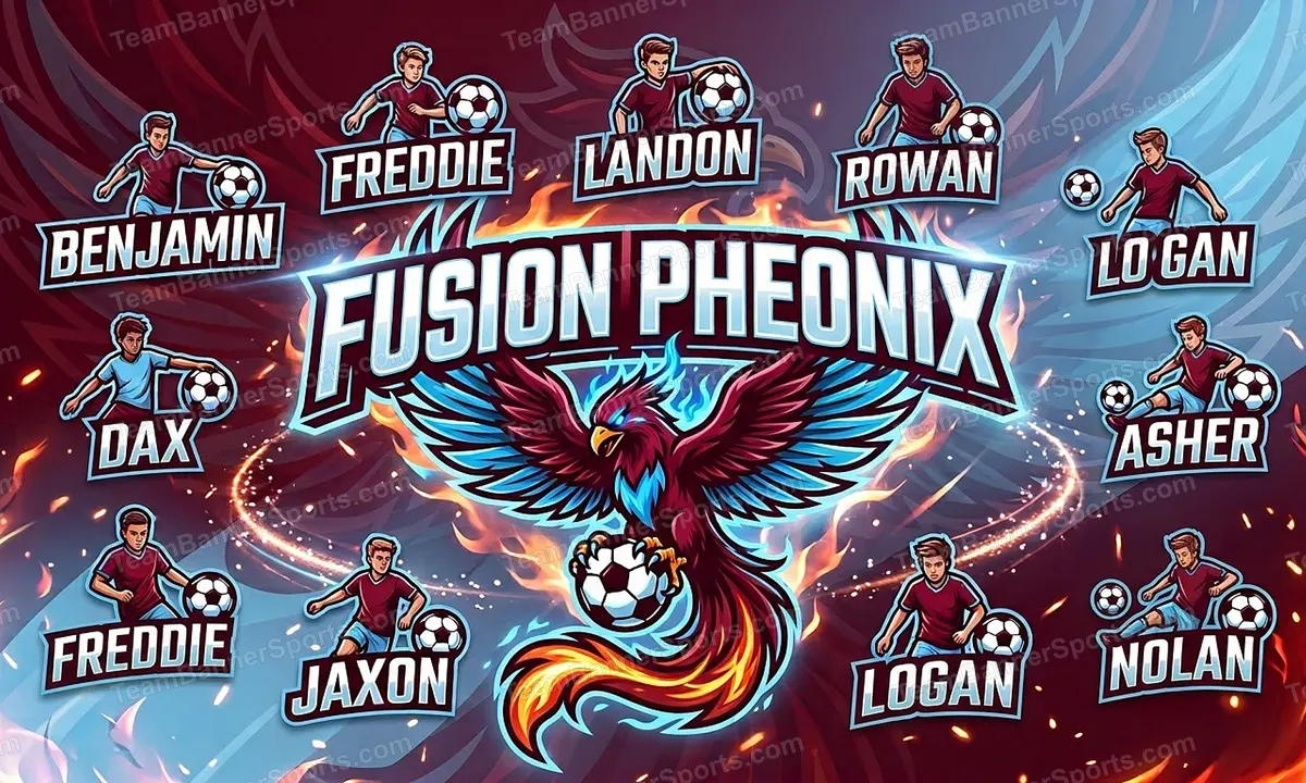 Fusion Pheonix soccer team banner created with AI