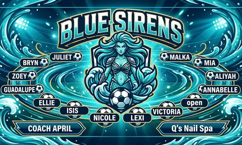 Blue Sirens Soccer AI image template