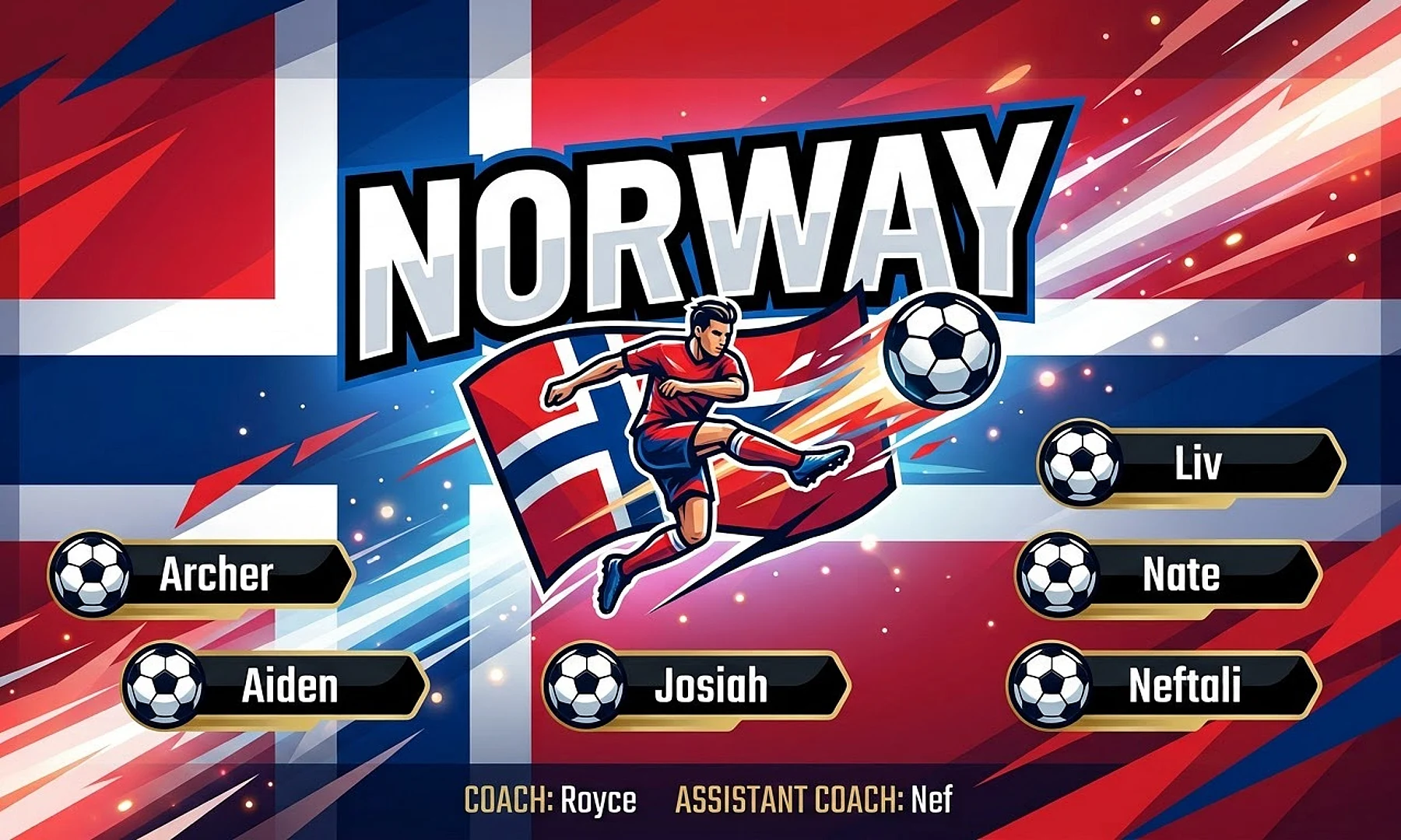 Norway soccer team banner created with AI