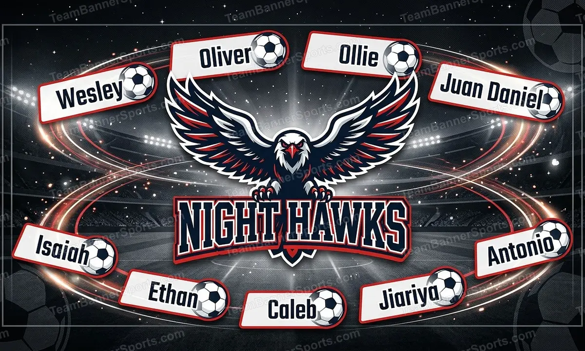 Night Hawks soccer team banner created with AI