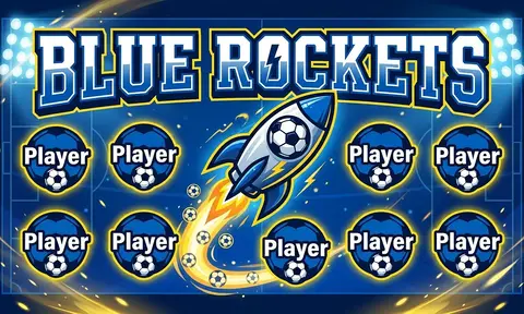 Blue Rockets Soccer AI image template