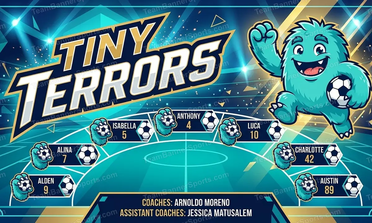 Tiny Terrors soccer team banner created with AI