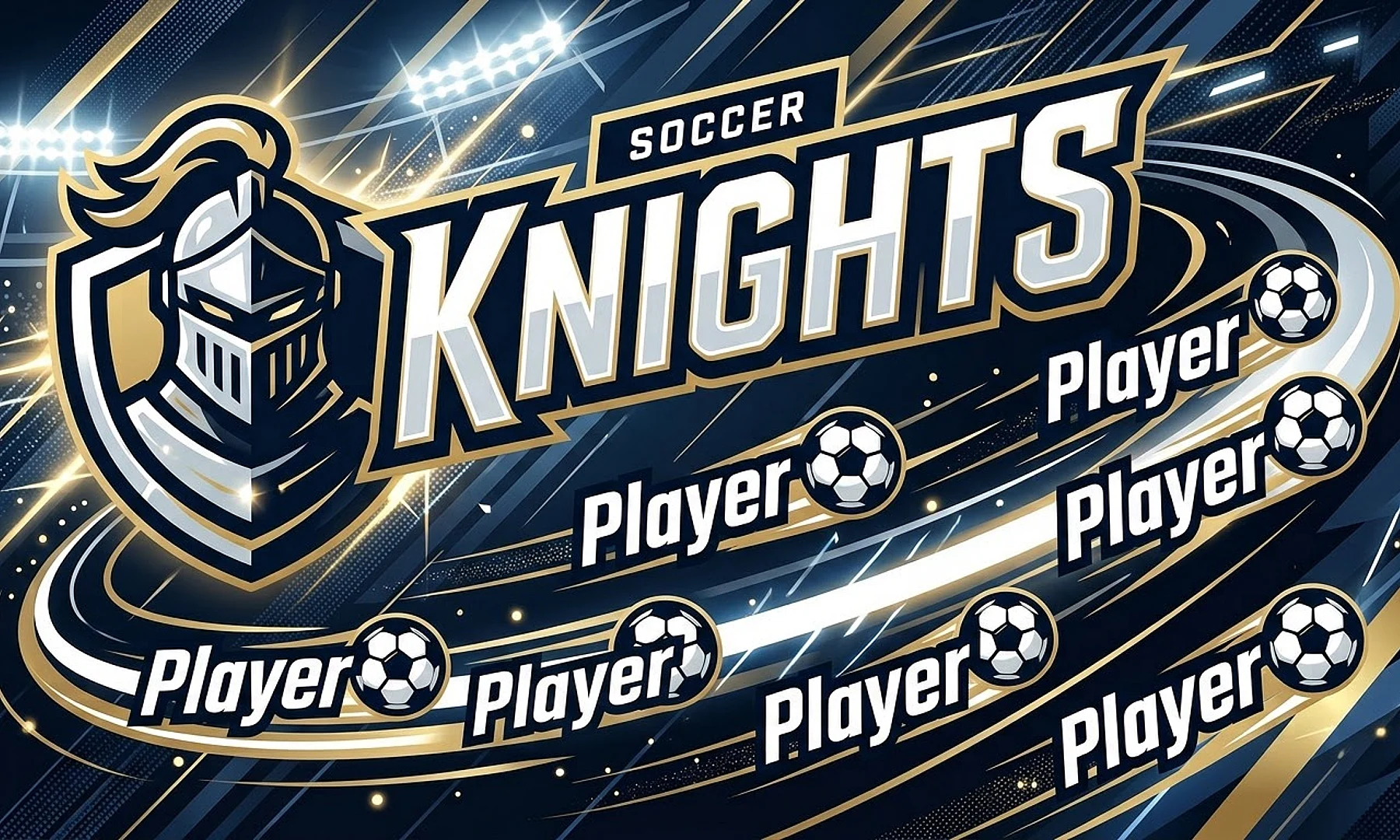 Knights soccer team banner created with AI