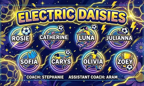 Electric Daisies Soccer AI image template