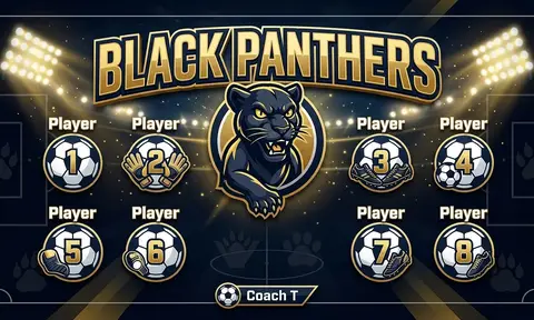 Black Panthers Soccer AI image template