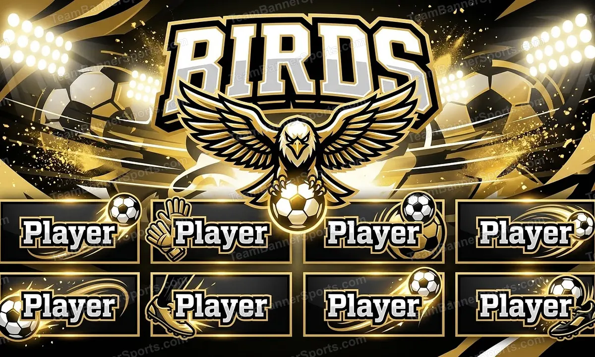 birds soccer team banner created with AI