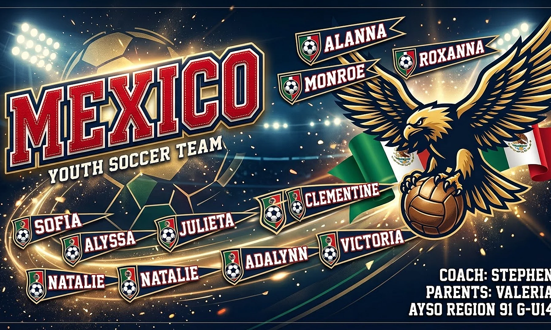 Mexico soccer team banner created with AI