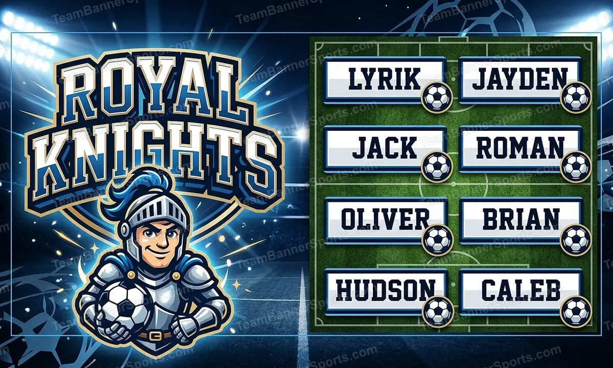 Royal Knights soccer team banner created with AI