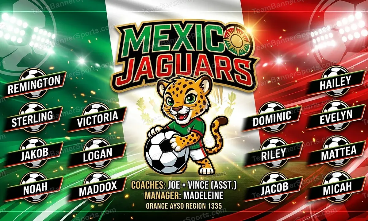 Mexico Jaguars soccer team banner created with AI